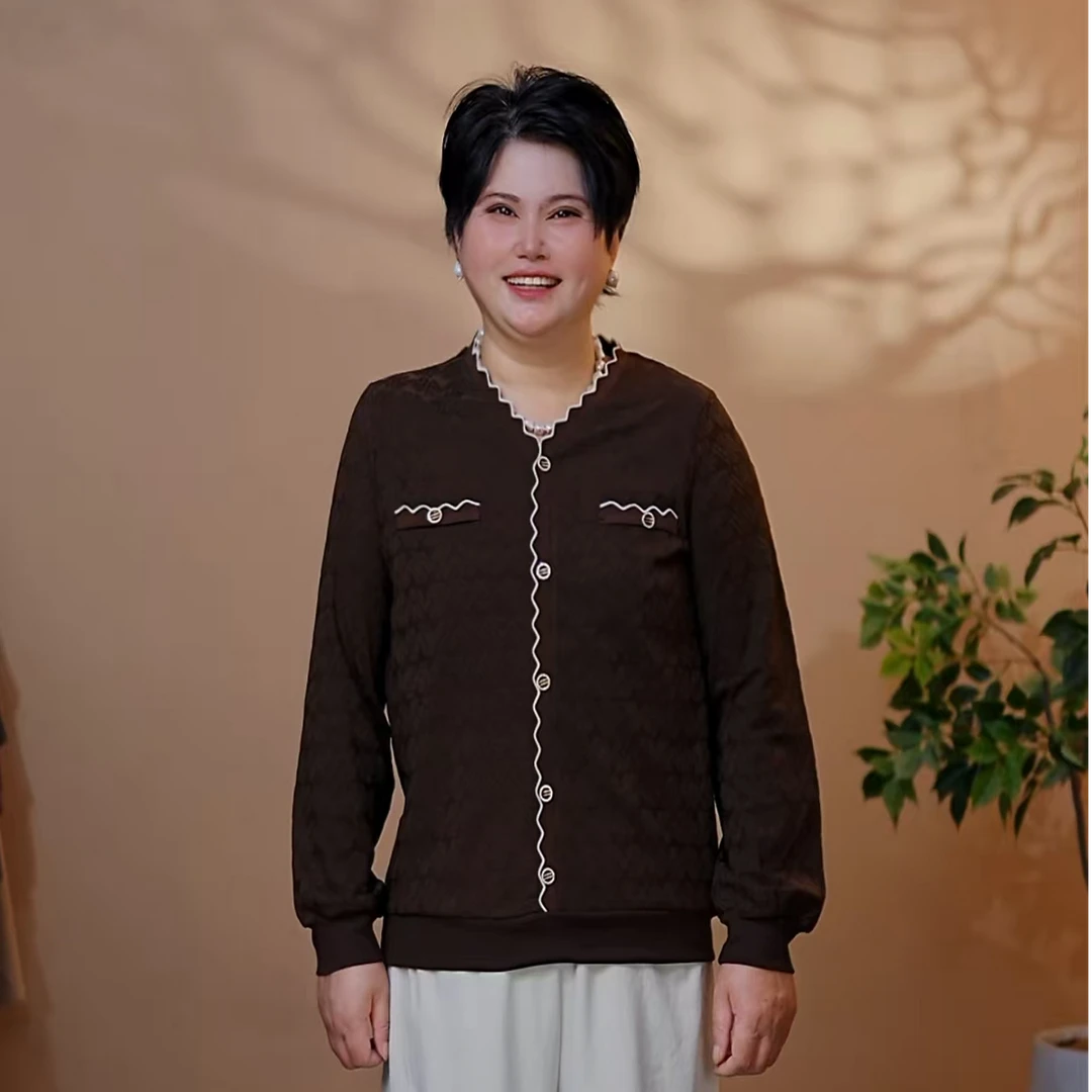 入秋胖mm大码新款高档妈妈装-213