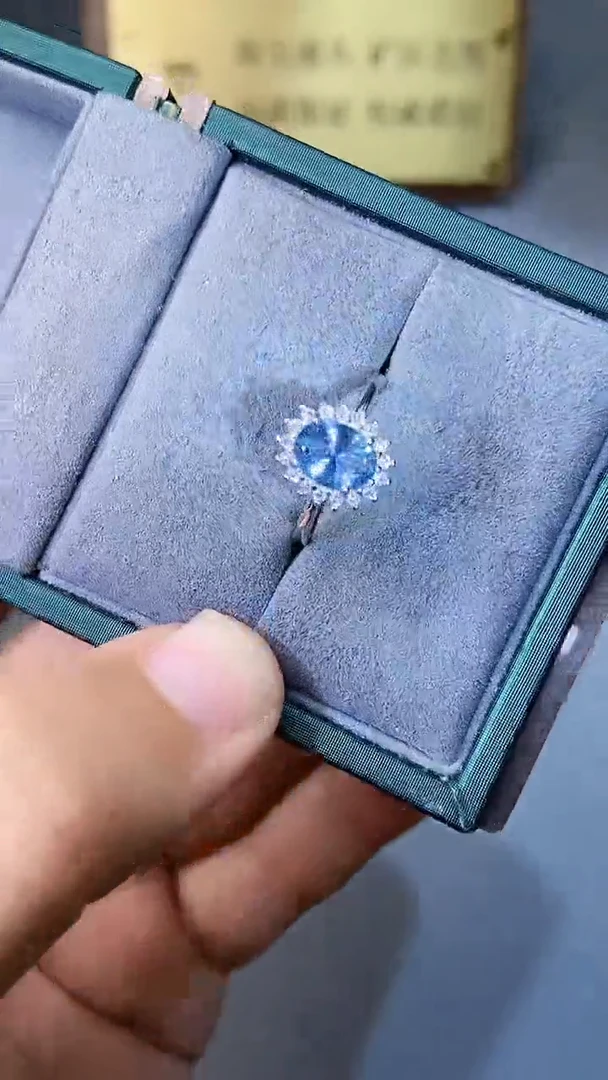 【闪购商品】海蓝宝石戒指银S925镶嵌354
