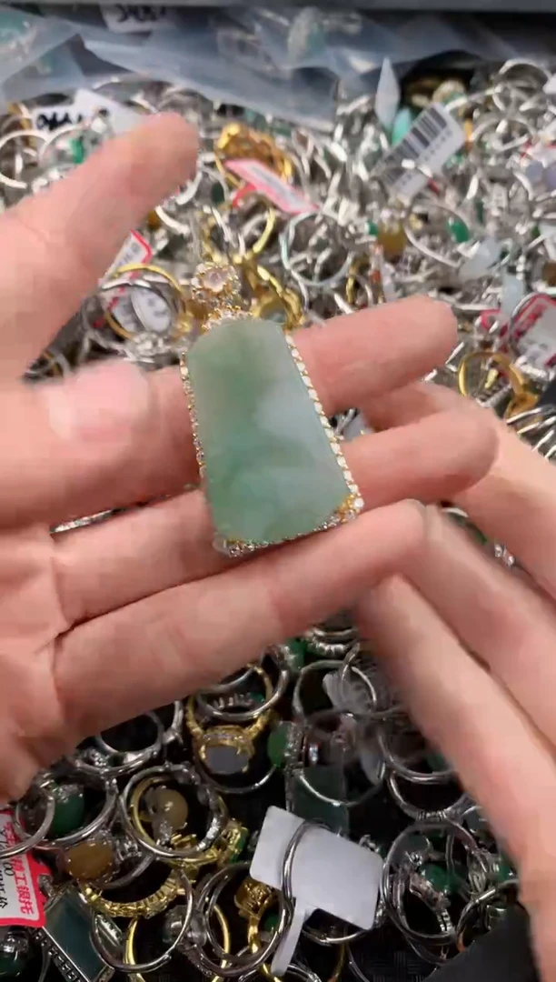 银S925镶嵌戒指翡翠333   8