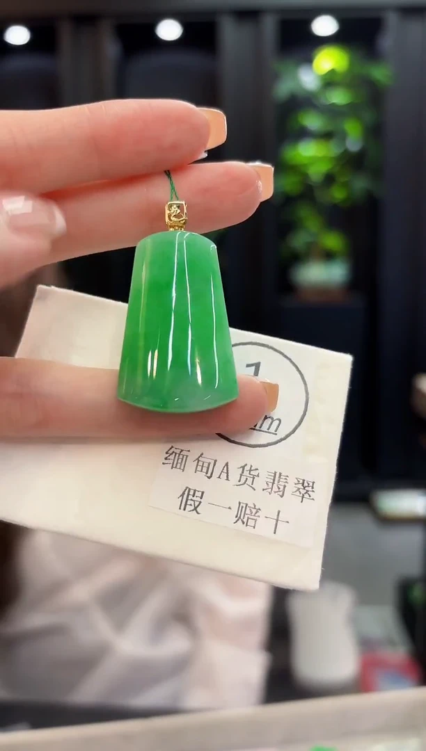 颈饰18K金镶嵌翡翠 缅料A货/支持复检/一件