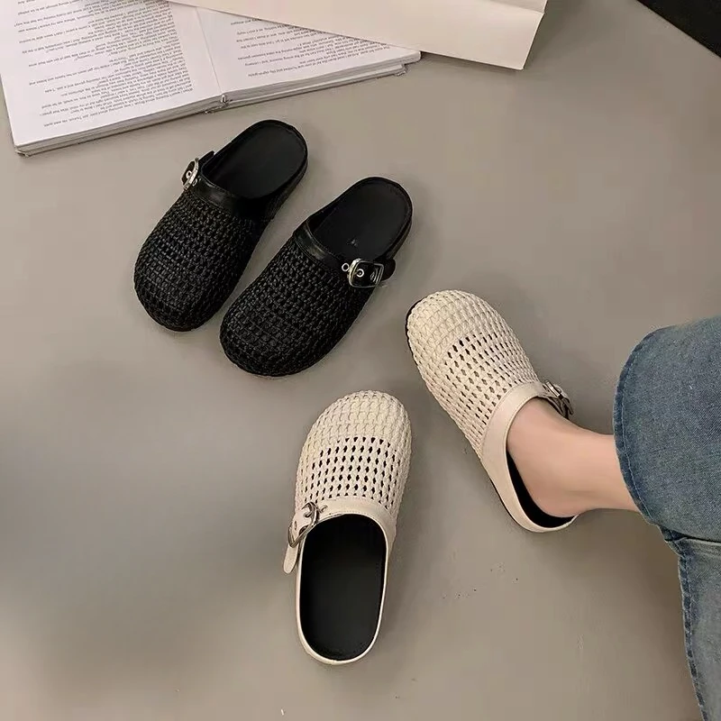 【欧洲站轻奢尾单】3310手工编织透网软底软面外穿凉拖