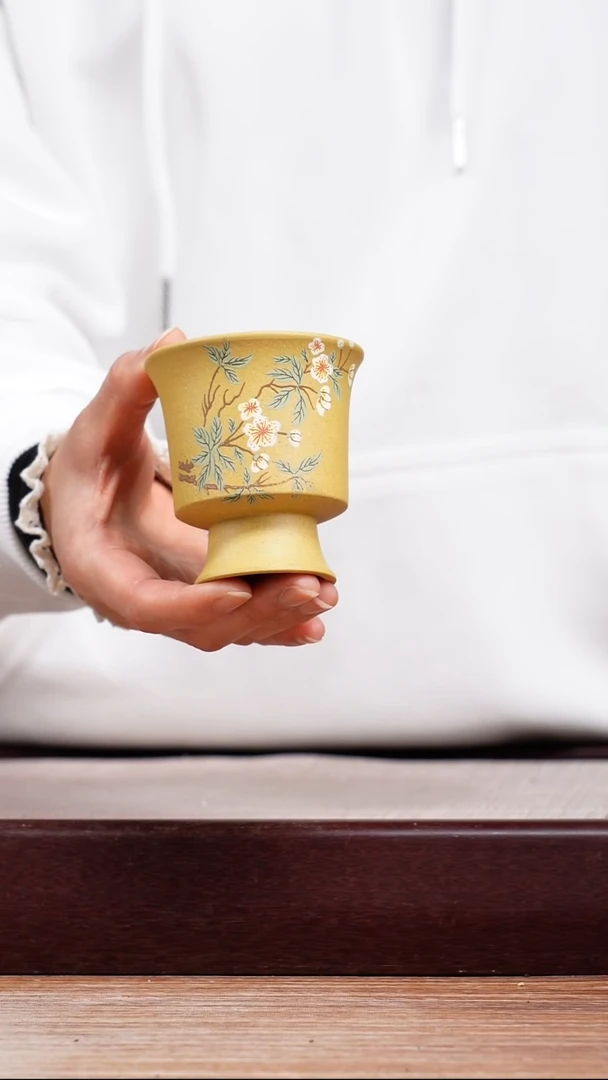紫砂花盆段泥主人杯一只