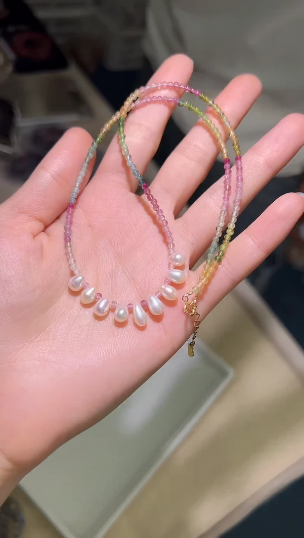 【闪购商品】碧玺颈饰银S925镶嵌0118s006多样性发一