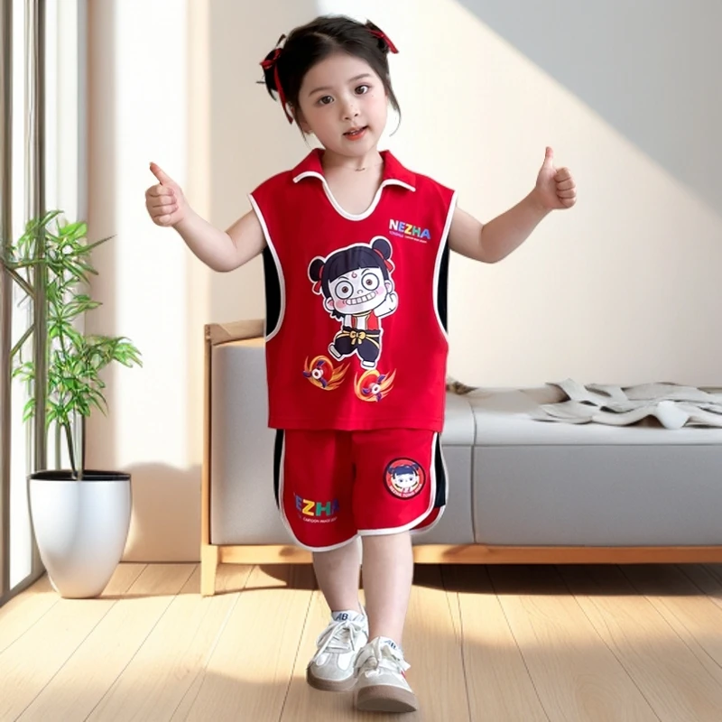 女童夏装套装哪吒儿童服装2025夏新款潮酷帅气童装小女孩休闲套装