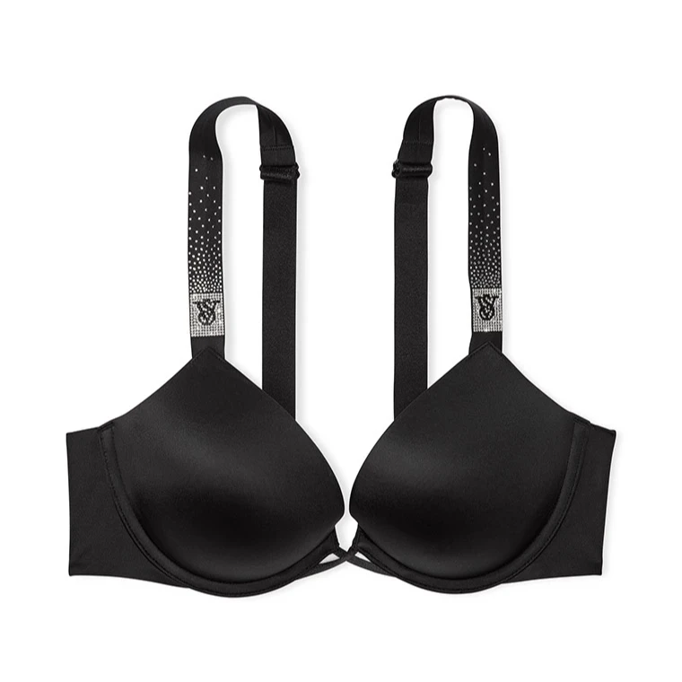 【维密·超聚文胸】闪亮Logo渐变水钻肩带V型流光风花瓣杯垫舒适上托