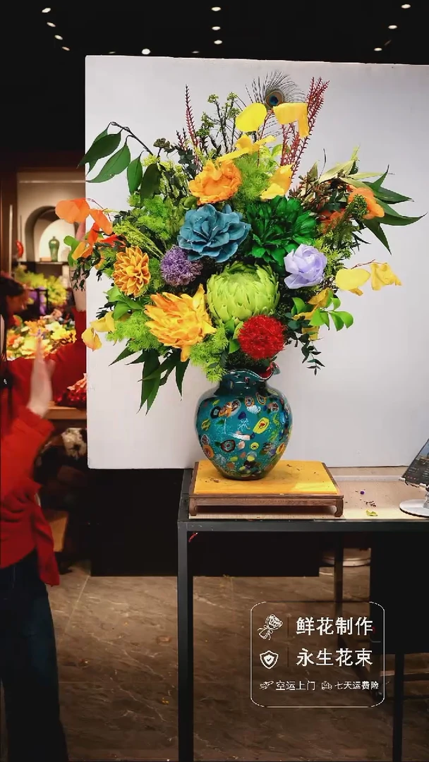 手工艺品琉璃手工花器花束空运包邮送货上门-以图片为准