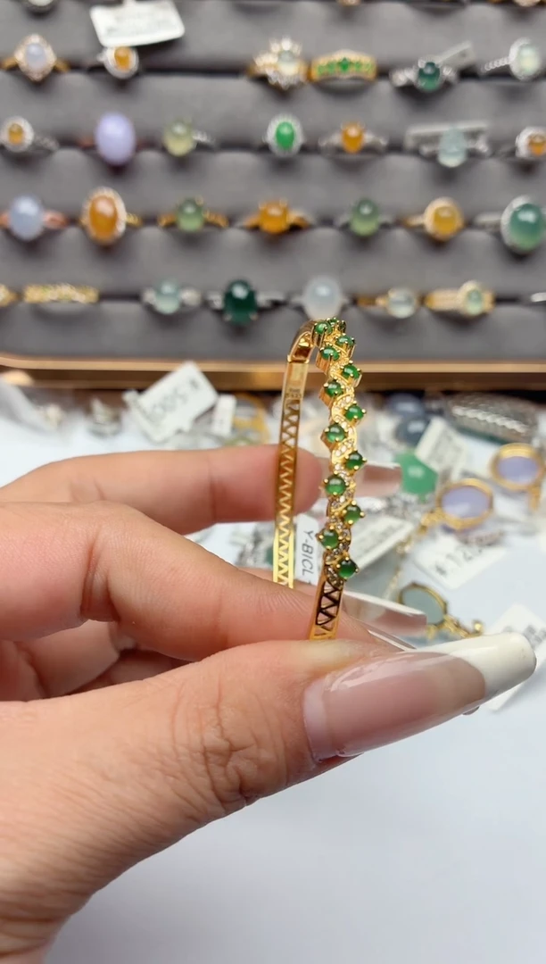 吊坠(不含链)银S925镶嵌翡翠.