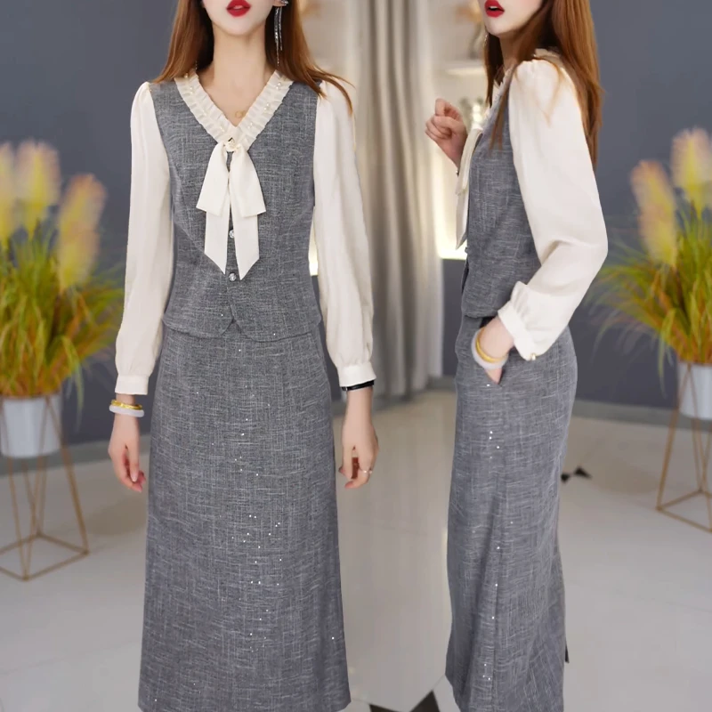 【高货定制】C175图片色连衣裙优雅气质时尚减龄休闲显瘦春季两件