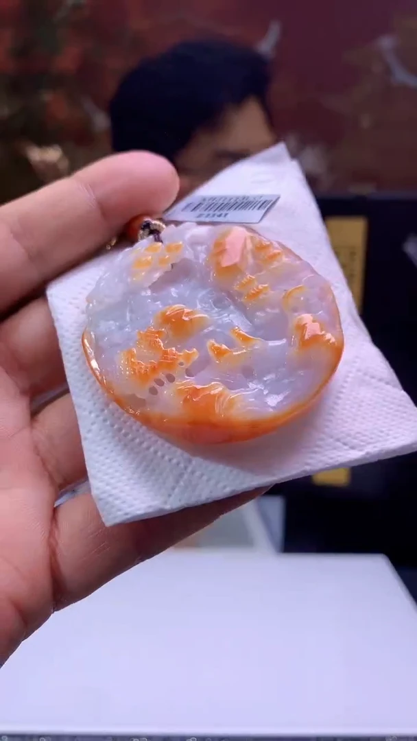 【闪购商品】定制翡翠未镶嵌1002hn-毛货挂件38