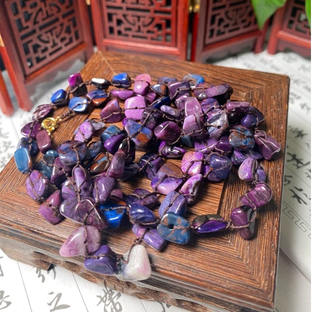 南非老矿料18k苏纪石舒俱来碎石腰链多样性发一/S806/宽5-11mm+