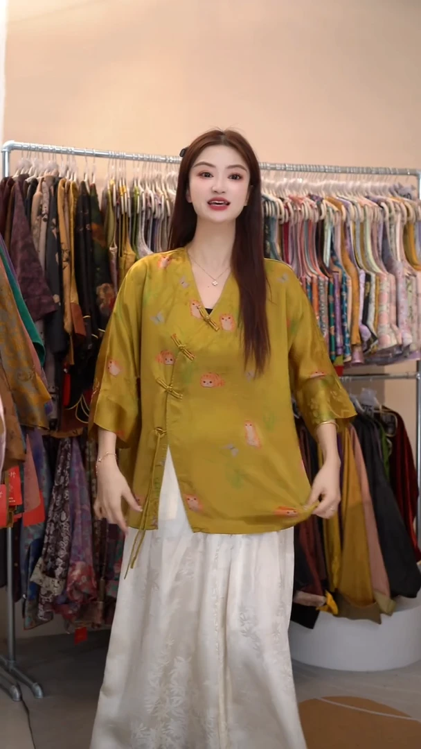 君子纤真丝女装香云纱毛衫