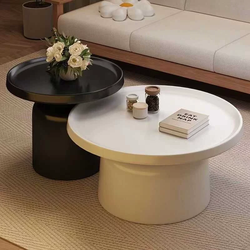 高级感创意铁艺茶几小户型客厅现代简约马提尼圆形床头柜边几个性