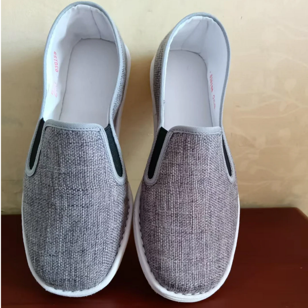 亚麻素色时尚舒适牛筋耐磨经典传统休闲男款老北京布鞋