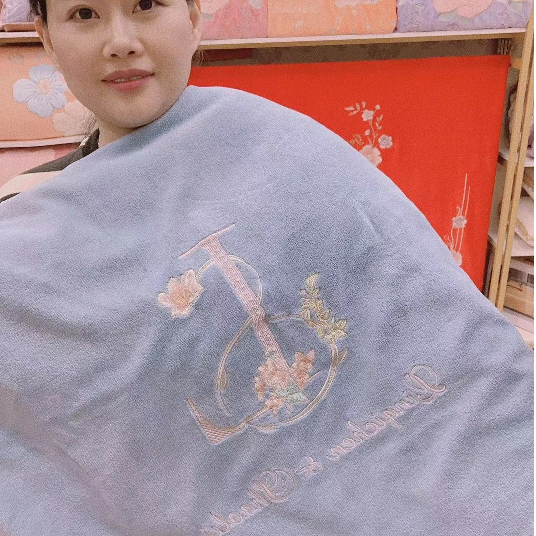 【单件被套】加厚加绒绣花款牛奶绒被套双人简约纯色被套被罩