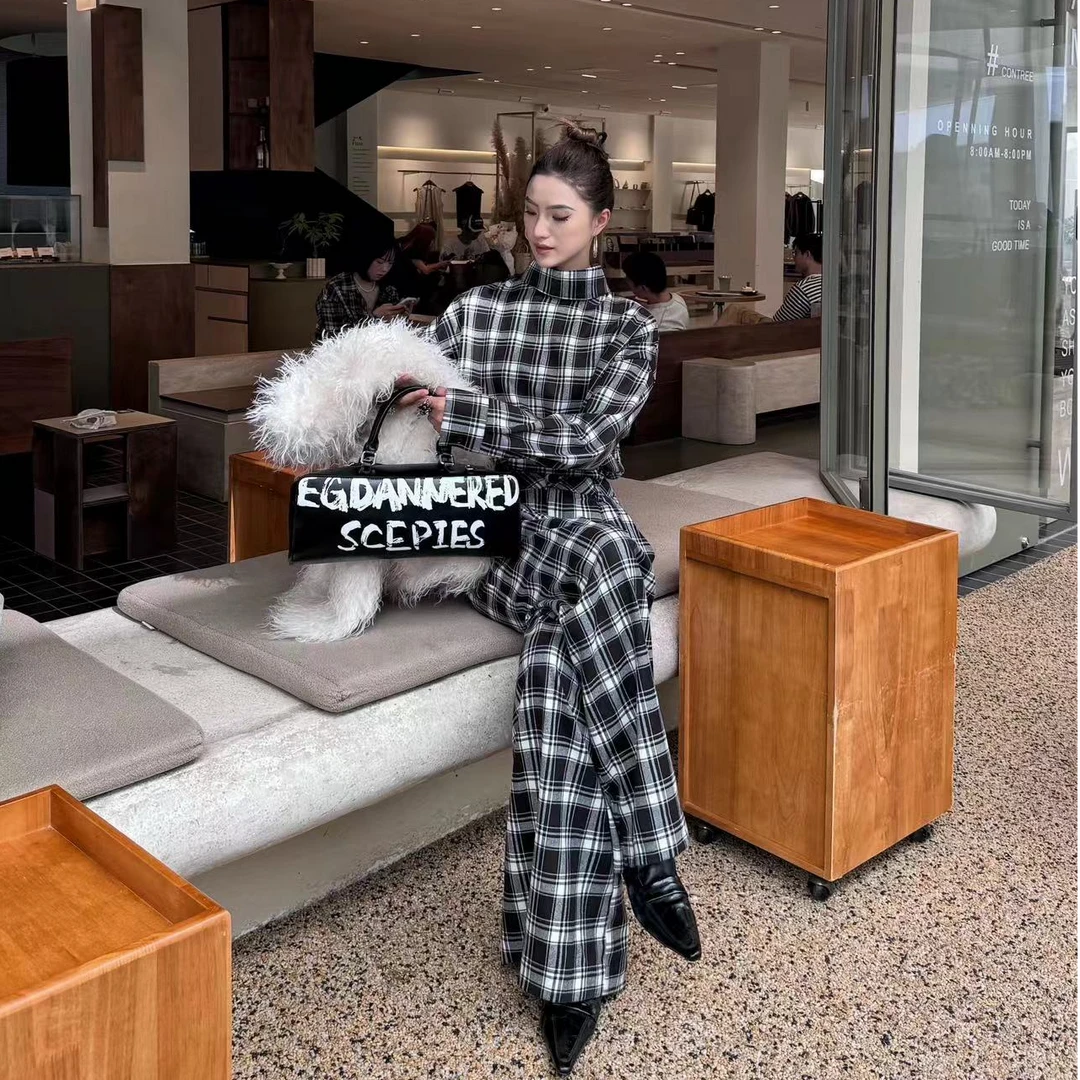 （XILIN ALIN格子套装 ）设计师高级气质休闲套装日常秋冬季