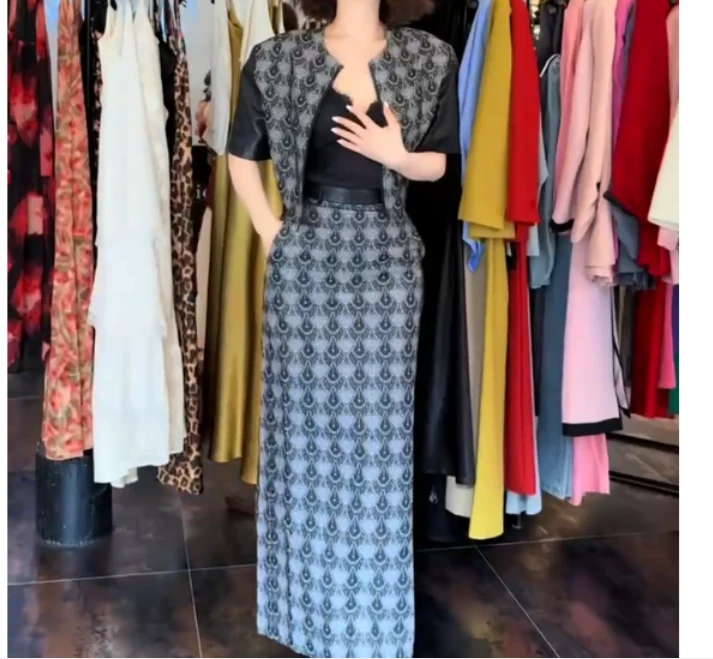 2025春季新款网红同款洋气时尚韩版潮流宽松马甲裙子套装女乖GH1