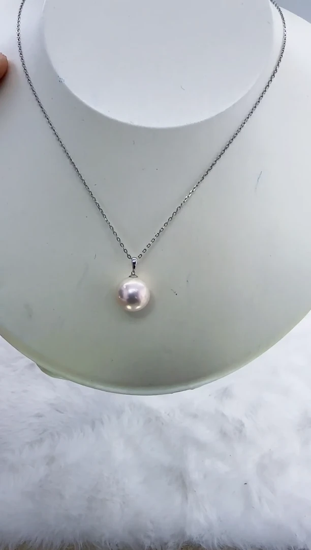 18K金镶嵌淡水珍珠DA珍珠吊坠11-12  b488