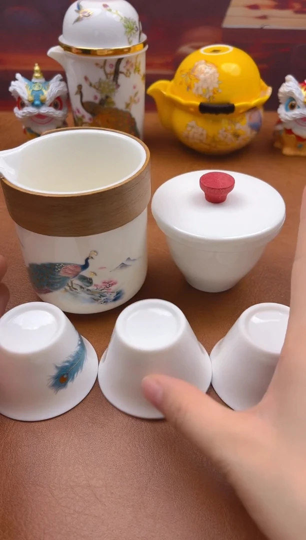 陶瓷茶具摆件旅行套组