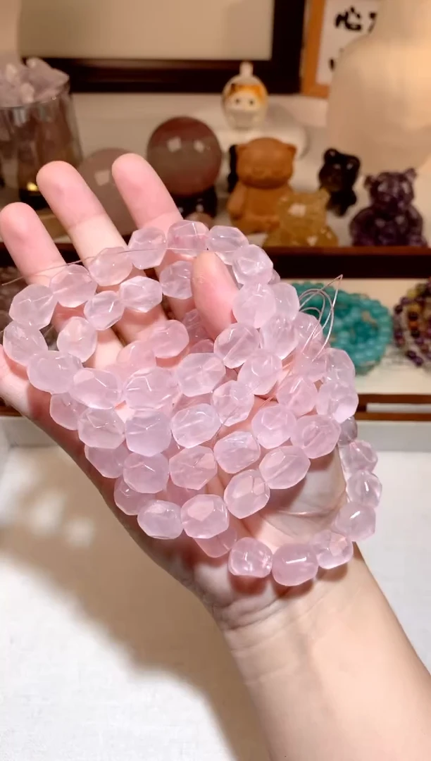 水晶手串未镶嵌粉晶随型手串 约11mm 多样性发一 预