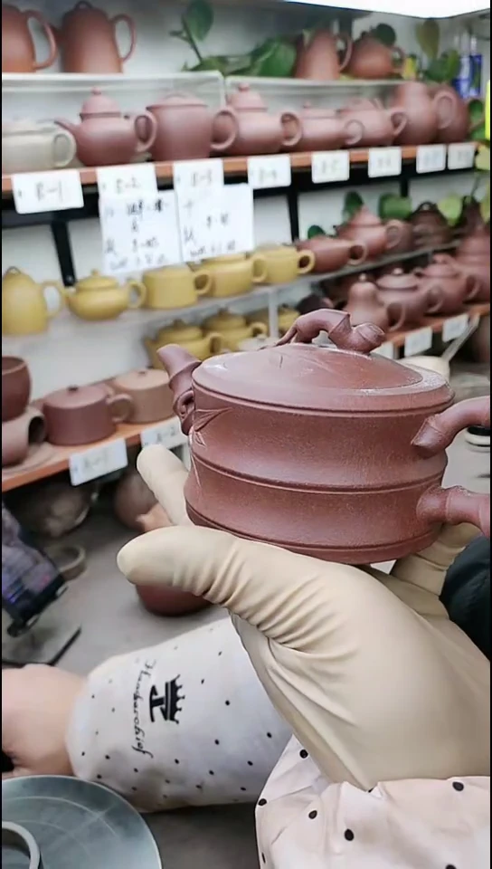 【闪购商品】紫砂茶壶宜兴紫砂壶底槽清住竹段顾左右小号灯牌