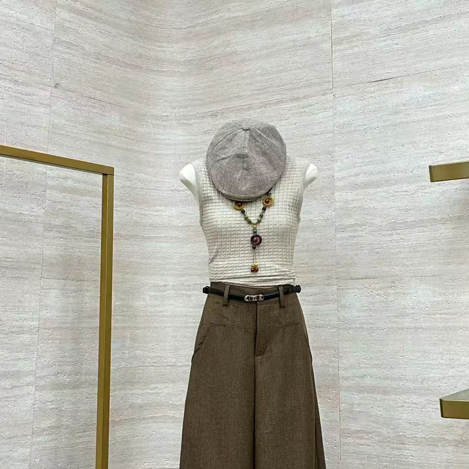 【港潮】高级感简约百搭华夫显瘦背心-10685