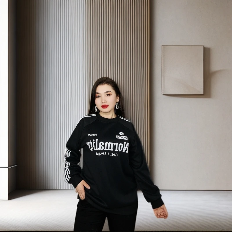 2025款女生时尚卫衣长袖百搭圆领