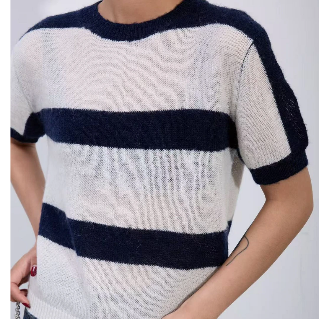 设计款 针织条纹短袖 5119258
