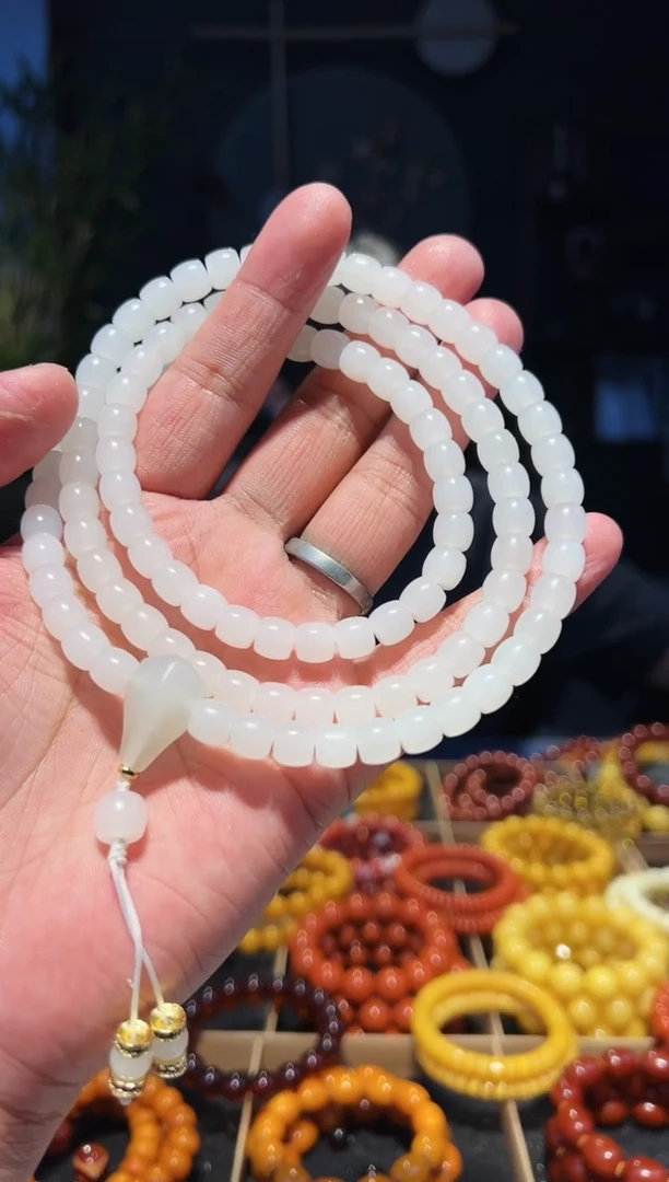 手串未镶嵌和田玉8+108多圈