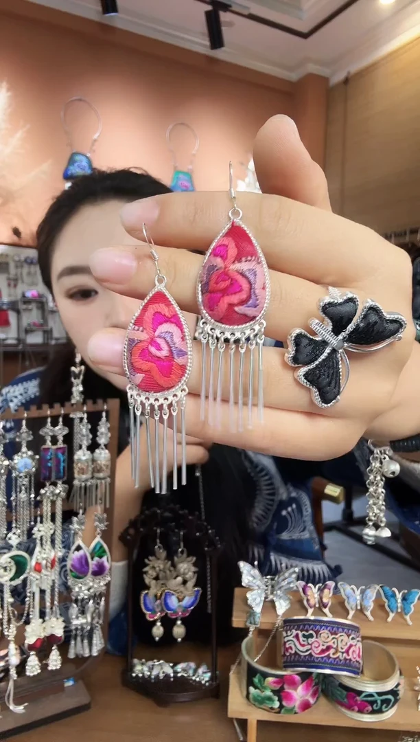 刺绣纯手工民族风耳环