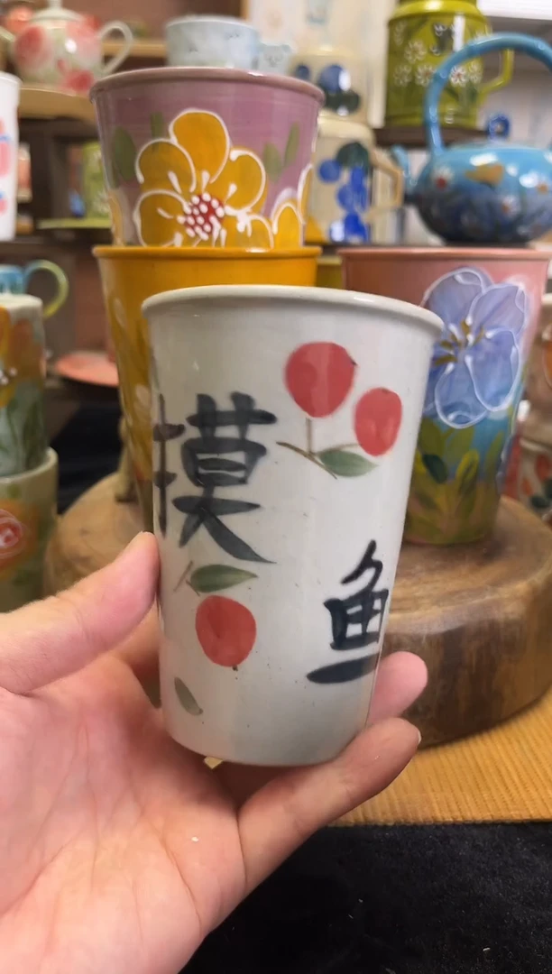 杯子手绘高温釉下陶瓷