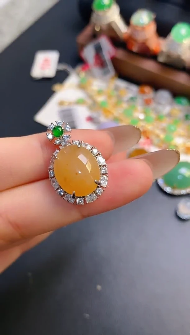 银S925镶嵌戒指翡翠天然