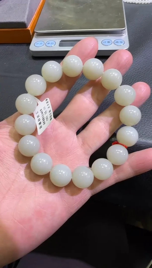 未镶嵌手串和田玉且末近矿高青白手串（产地直发）