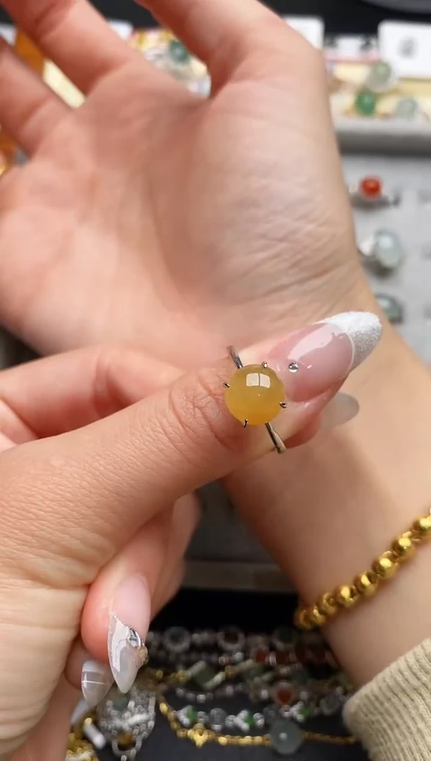 【闪购商品】翡翠戒指银S925镶嵌777777777+8