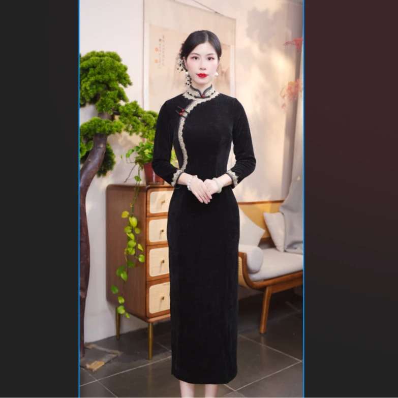 雨彤 2025新款改良旗袍气质日常优雅经典修身