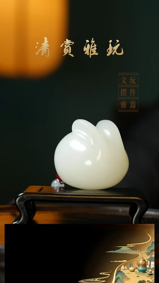 玉《前途无量》手把件摆件