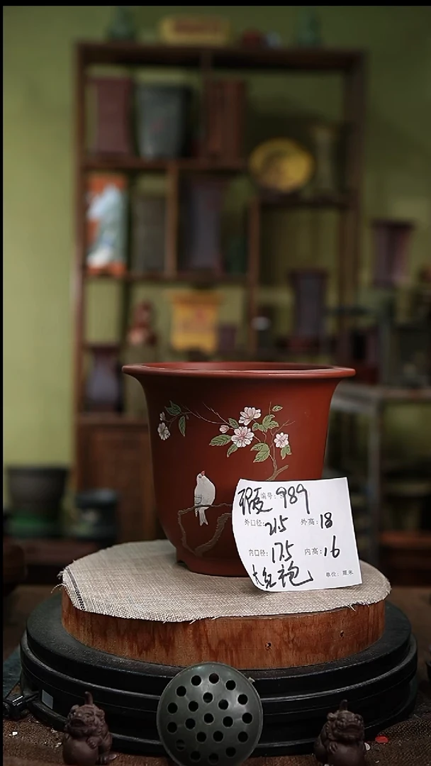 紫砂花盆花卉园艺989瑕