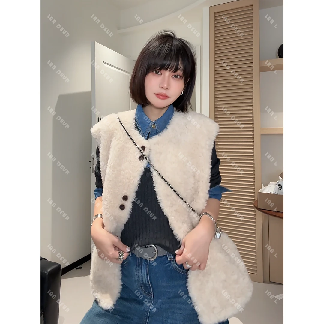 JIUJIU【小杏芙】100绵羊毛百搭宽松慵懒风气质轻奢冬季马甲女