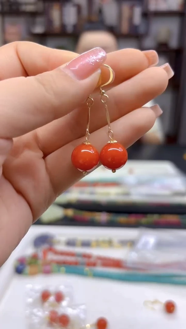 【闪购商品】翡翠耳饰14K金镶嵌耳坠E565