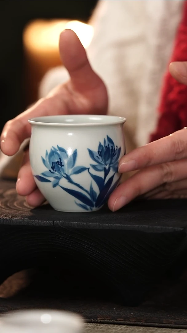 【闪购商品】善见堂 王长根人文釉里红杯