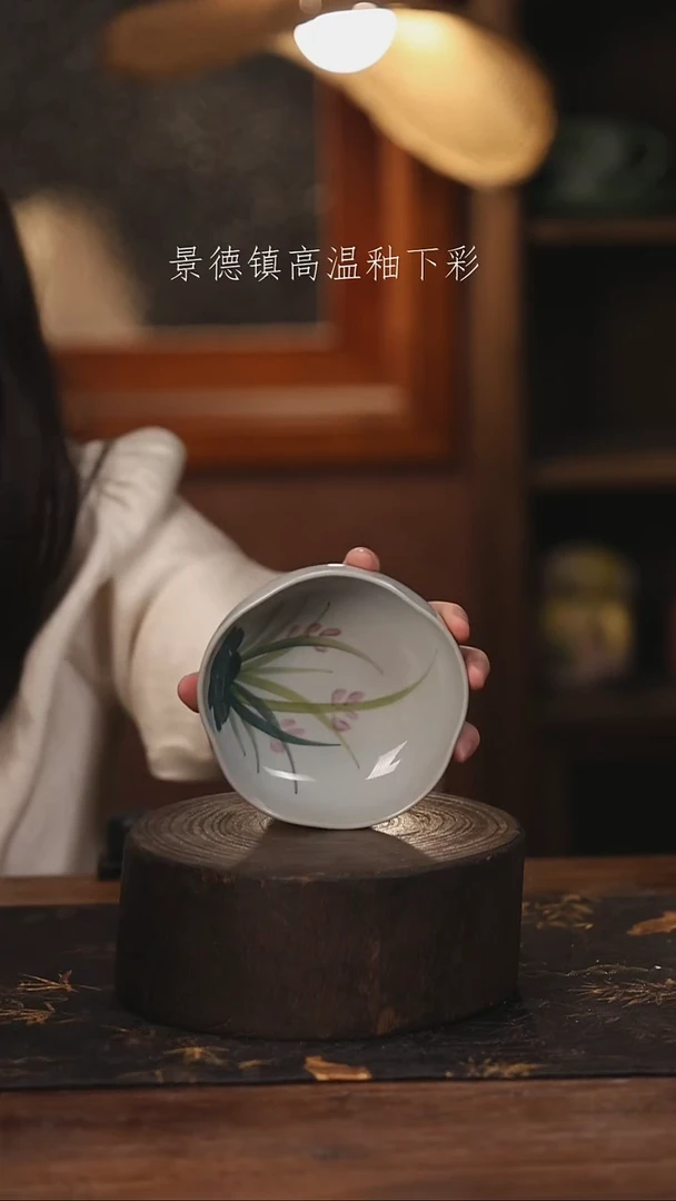 陶瓷景德镇高温釉下手绘陶瓷@L185@