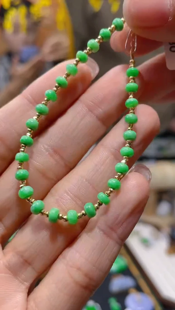 【闪购商品】翡翠颈饰18K金镶嵌假一赔三
