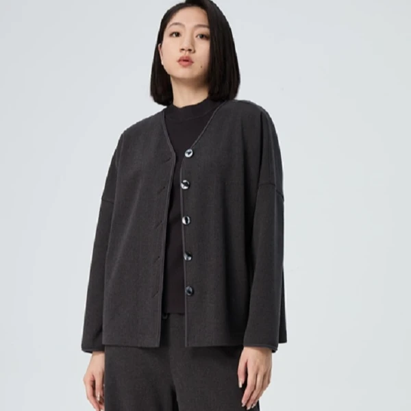 水淼/2025秋季新款时尚V领针织外套  31383