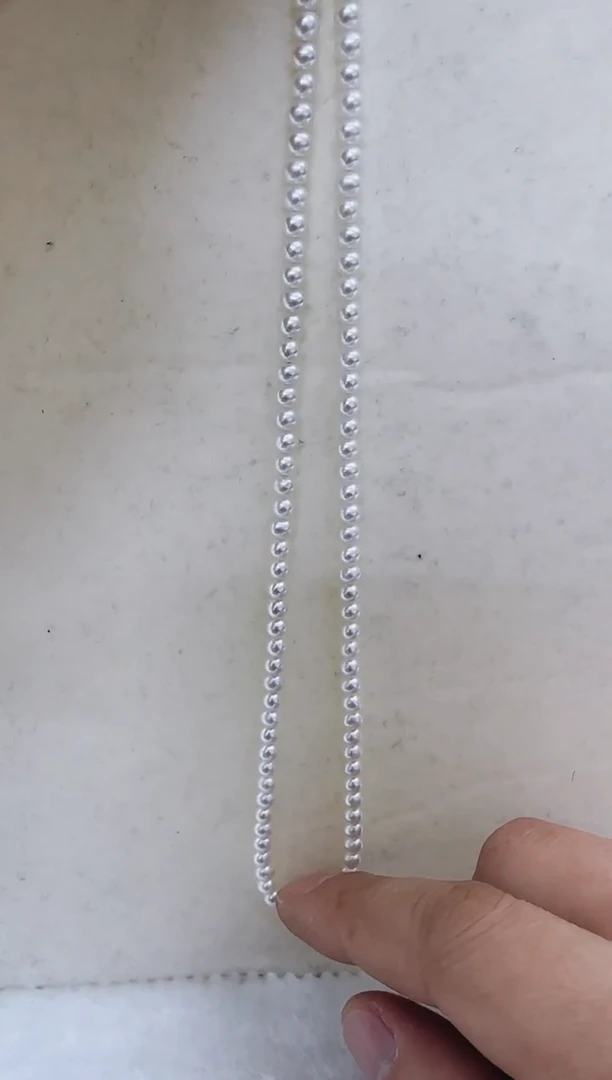 【闪购商品】淡水珍珠项链银S925镶嵌淡水珍珠项链3-4mm