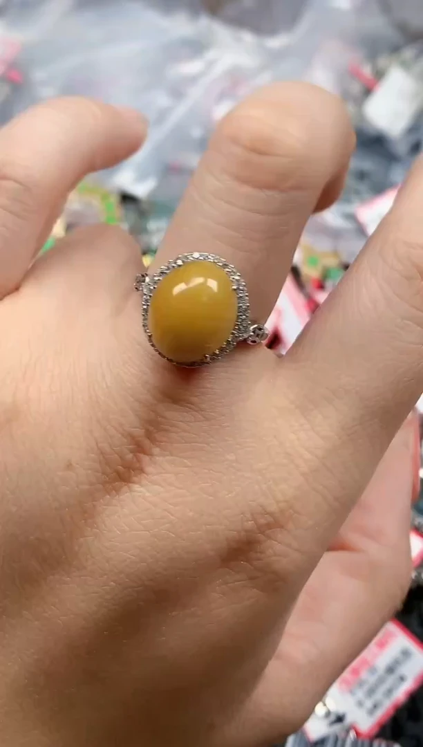 银S925镶嵌戒指翡翠天然A货缅甸翡翠