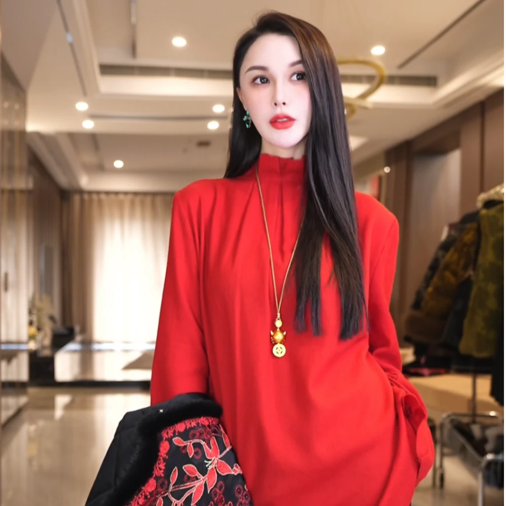 飞儿【背襟排扣】2025秋冬新款时尚百搭气质打底上衣