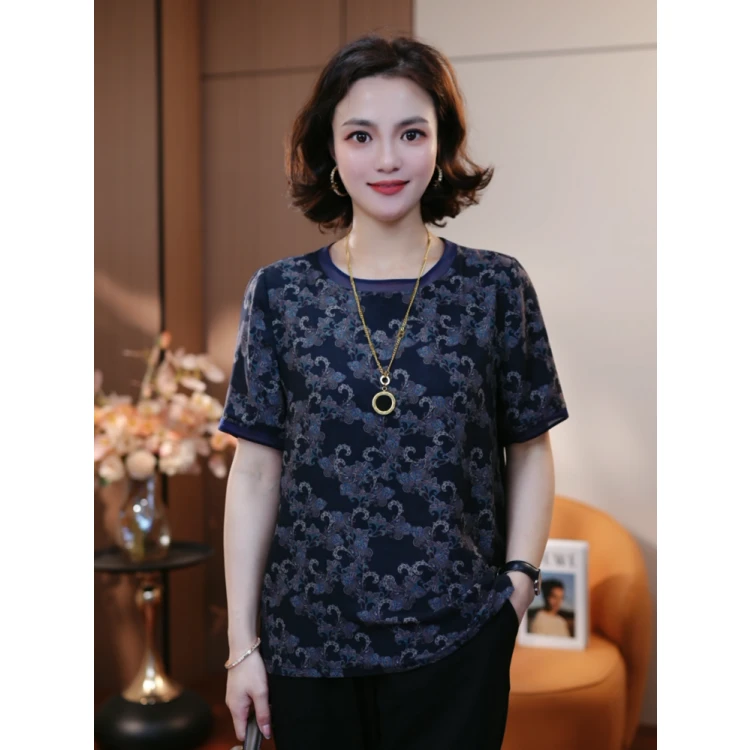 ​​炉鼎凝香​​-夏季新款高贵轻奢休闲洋气女士百搭时尚T恤上衣显瘦