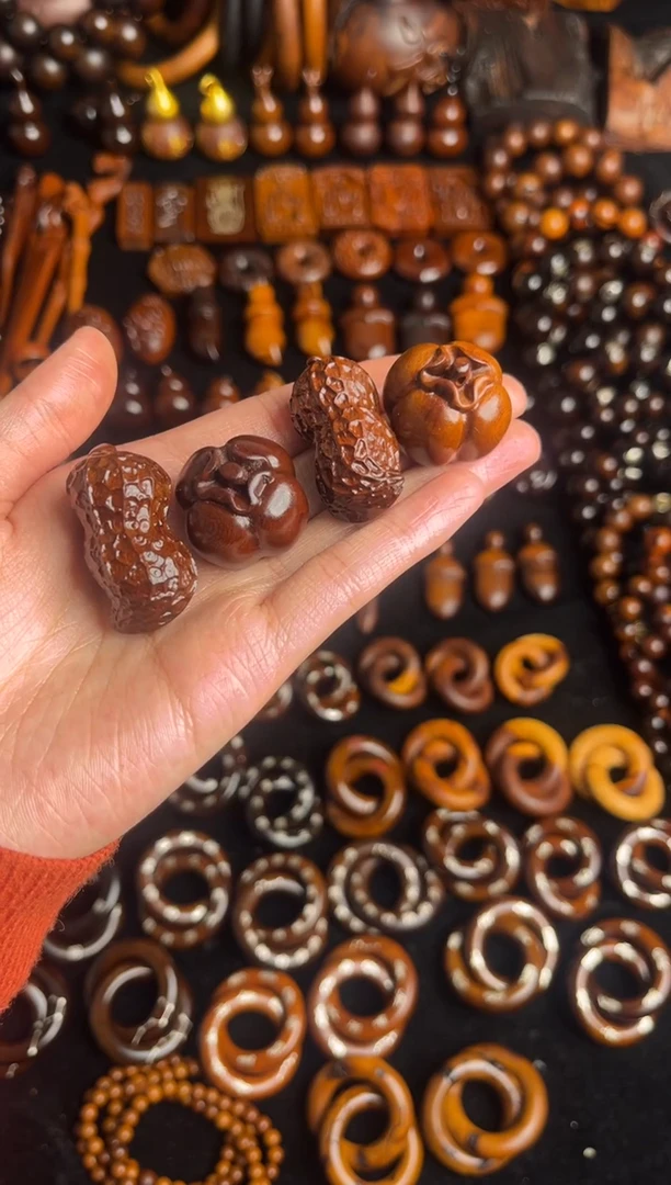 枣木雷击枣木柿子花生一对