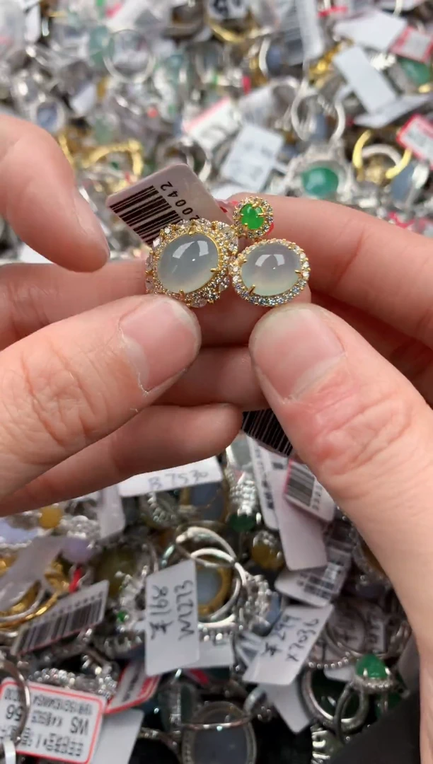 银S925镶嵌戒指翡翠333333   7