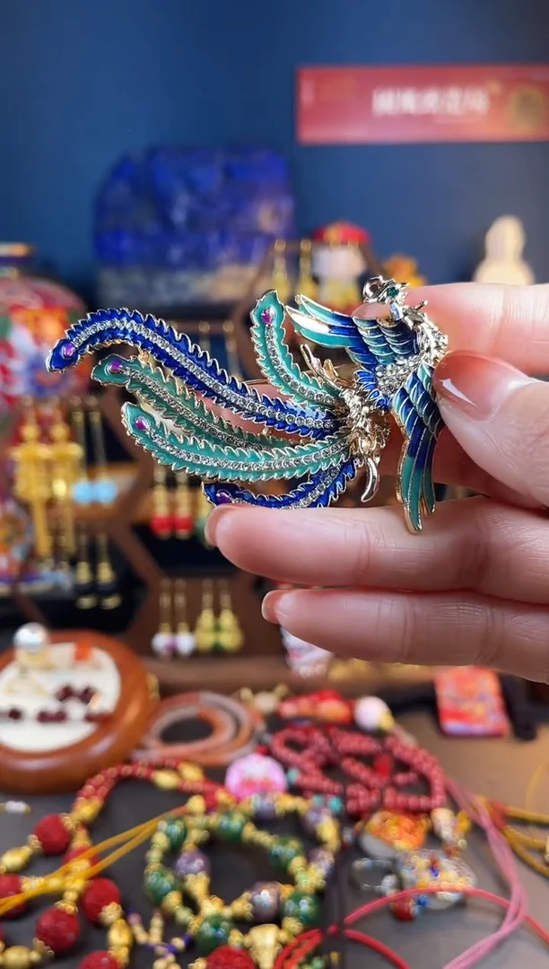 【闪购商品】凤珐琅景泰蓝胸针