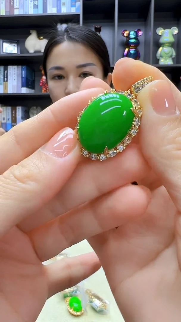 翡翠14K金镶嵌颈饰丹丹diy劲饰